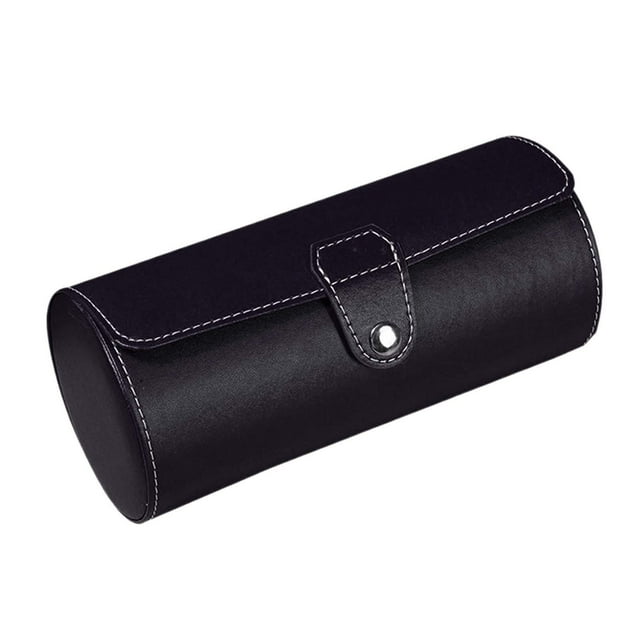 Tachiuwa Watch Box Container Watch Storage Travel Case Compact Watch Holder for Girls Wom Black