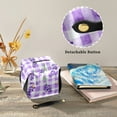 thumbnail image 5 of Purple Plaid Watercolor Lavender Leather Tissue Box Cover Rectangle Tissue Holder Foldable, 5 of 8