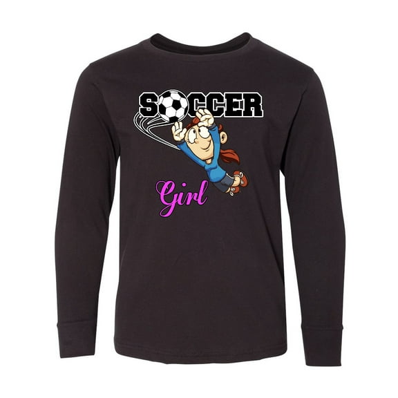 Inktastic Soccer Girl Goalie Long Sleeve Youth T-Shirt