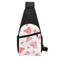 thumbnail image 4 of Xecao's Pink Hearts Print Sling Bag: A Versatile Chest, Shoulder, and Crossbody Backpack for Casual Days Out, Perfect for Both Men and Women, 4 of 6