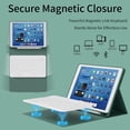thumbnail image 6 of Detachable Wireless Keyboard Cover for iPad 7/8/9 Gen 10.2", Slim Folio Case with Apple Pencil Slot Adjustable Stand Auto Sleep Wake,Dark Green, 6 of 9