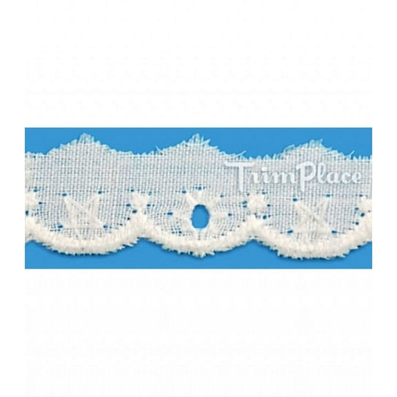WHITE 1/2 INCH MINI EYELET LACE