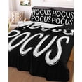 thumbnail image 3 of Quilts Twin Size Bedding Set, Halloween Lightweight Quilted Comforter, Fall Modern Funny Letters Hocus Pocus Black Soft Reversible Bedspread Coverlet with Pillow Covers for All Season, 68" x 86", 3 of 7