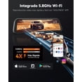 thumbnail image 4 of WOLFBOX G840S 12" 4K, retrovisor con Camara con WiFi 5.8 GHz para Autos y camionetas, cámaras duales, visión Nocturna, Asistencia de estacionamiento, Tarjeta de 32 GB y GPS incluidos, 4 of 5