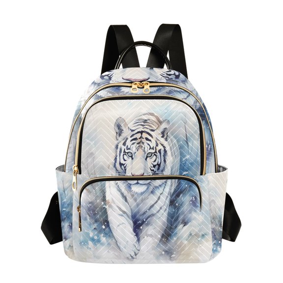 White Tiger Travel Laptop Backpack Casual Daypack Lightweight Bookbag Compartment for Business