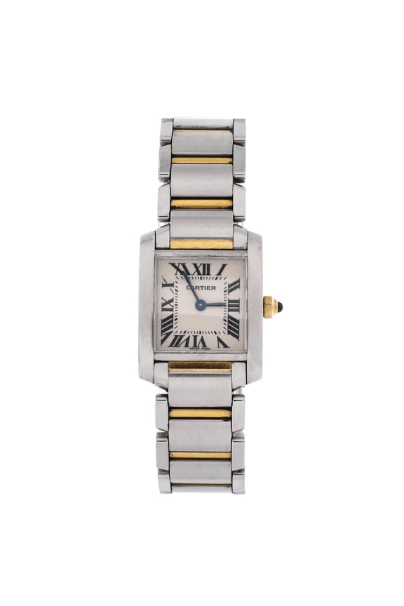 Pre-Owned Tank Francaise Quartz Watch Stainless Steel and Yellow Gold 20 By Rebag