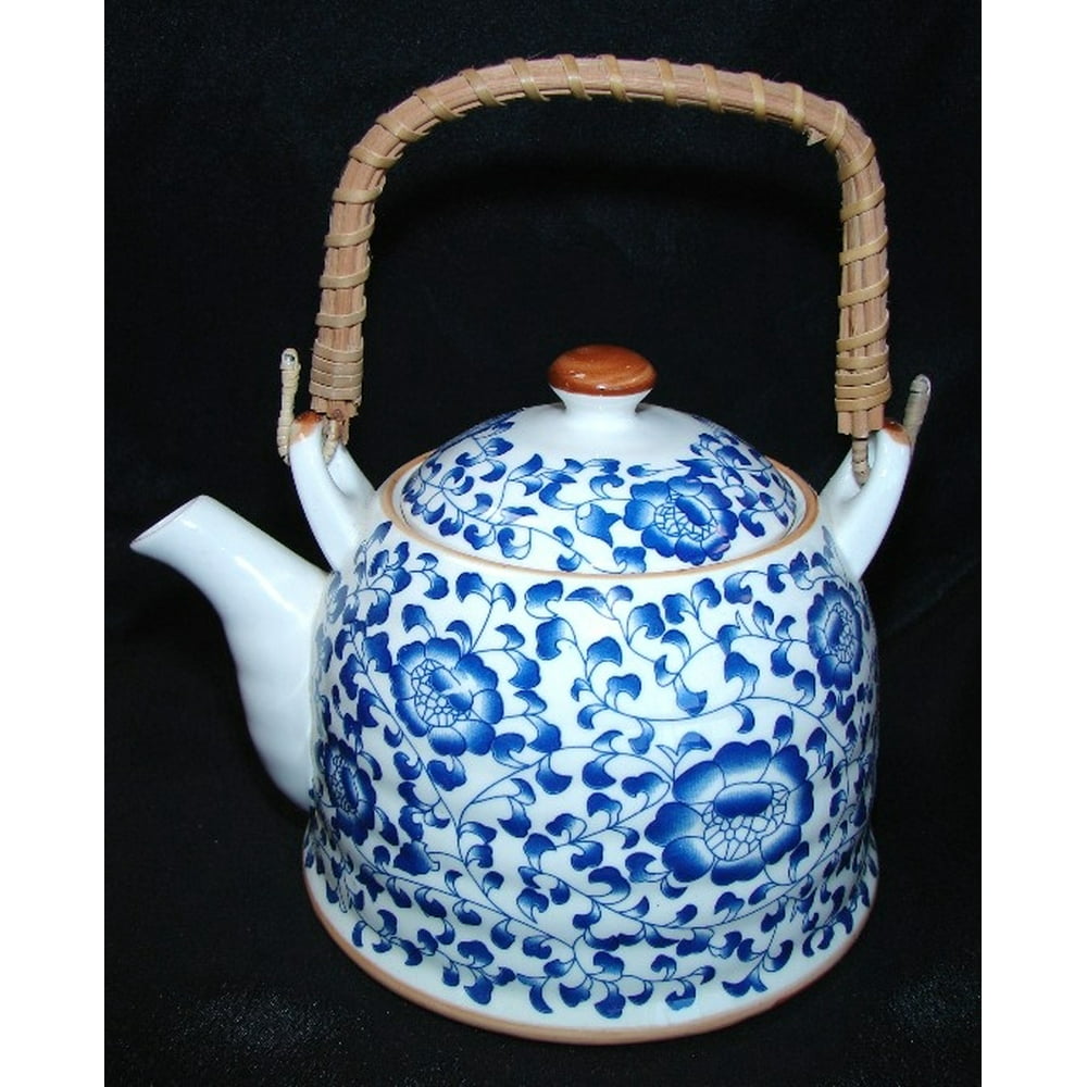 Blue Teapot w/ Flower Pictures