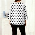 thumbnail image 5 of Mifsaly Plus Size Womens Tops Polka-Dot 3/4 Sleeve Oversized Tshirts Office Going Out Summer Blouse Dressy Casual Fall Fashion Clothing XXXXXL, 5 of 6