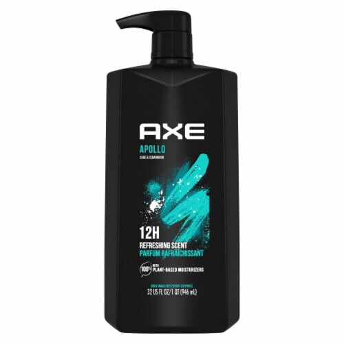 2X - Axe Apollo Men's Body Wash Pump Sage & Cedar Wood With Odor-Busting Prebiotics 32 fl oz