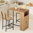 thumbnail image 3 of Patiojoy 3-Pcs Kitchen Table & Chairs Set High Top Bar Table with 2 Stools Storage Adjustable Shelf, 3 of 9