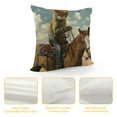 thumbnail image 4 of Qinduosi Throw Pillow Cover The Cat Cowboy Riding a Horse is in The Desert Among Cacti Decorative Pillowcase Square Throw Pillow Case Home Couch Decor Cushion Cover " White, 4 of 5