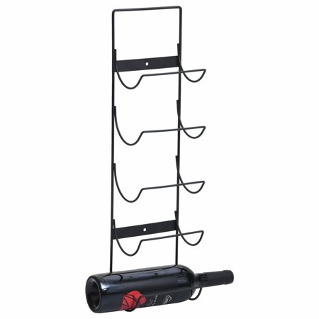 Anself Wall Mounted Wine Rack 5 Bottles Iron Liquor Display Stand Black for Living Room  Kitchen  Pub  Bistro  Bar 5.9 x 4.3 x 23 Inches (L x W x H)