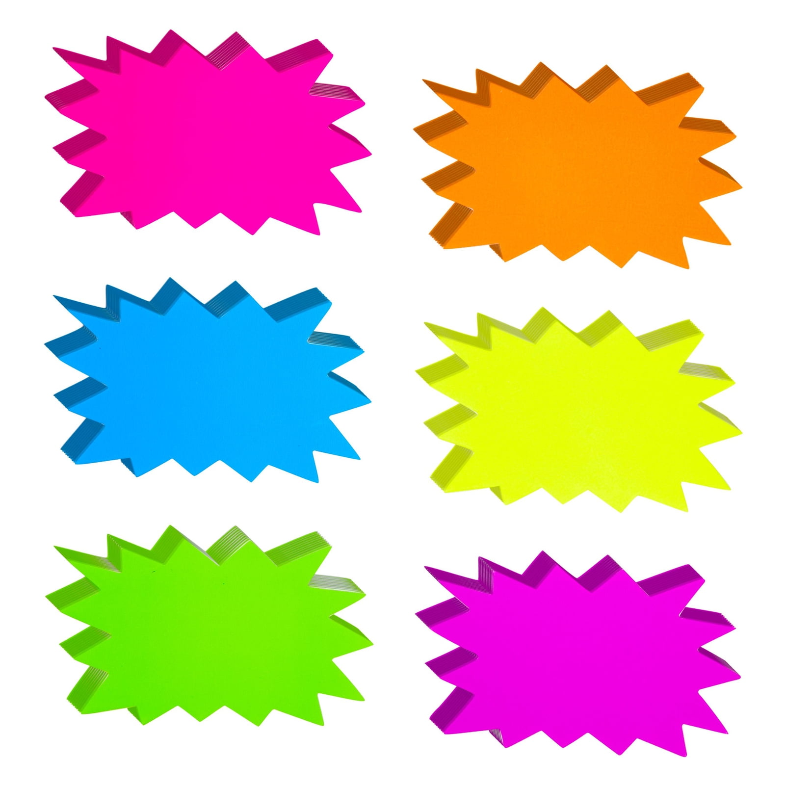 60 Pack Neon Starburst Sale Signs for Retail Store Display, Price Tags, Bulletin Board (6 Colors, 3 x 5 In)