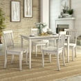 thumbnail image 2 of Lexington 5-Piece Wood Dining Set with 4 Mission Back Chairs, White, 2 of 6