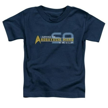 

Trevco Star Trek-I Survived - Short Sleeve Toddler Tee - Navy- Large 4T
