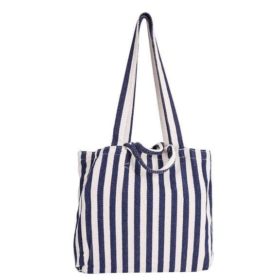 LAVA Women's Large Canvas Striped Tote Bag, Two-Way Carry Shoulder Handbag for Work & Beach