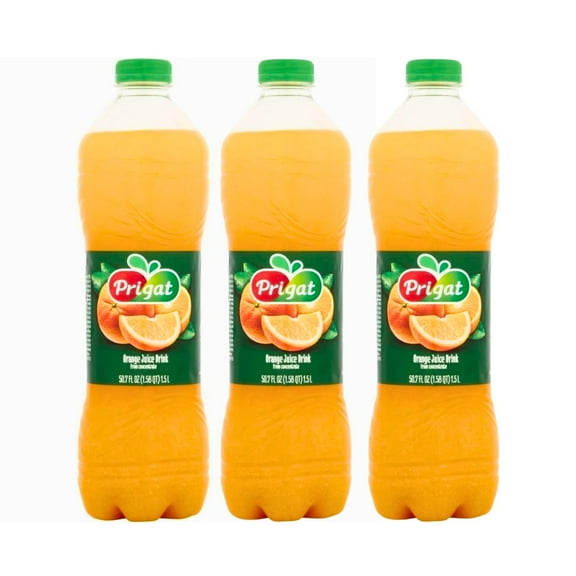 Kosher Prigat Orange Juice Drink 1.5 L, Pack 3