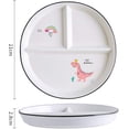 thumbnail image 2 of HAHDAXIA 1 PCS Ceramic Portion Control Plate Divided Dish for Healthy Eating and Weight Loss Divided Dessert Plate Salad Plate Dinner Plate-Yellow Dinosaur-8 Inch, 2 of 3
