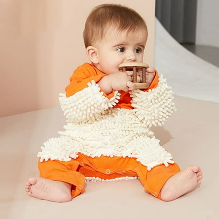 

ZHIYU Romper Newborn Infant Baby Girls Boys Crawling Baby Solid Mop Onesie Romper Jumpsuit