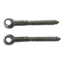 2 Pieces Stainless Steel 316 M12 Lag Screw Eye Bolt Forged 12mm x 100mm Marine Grade