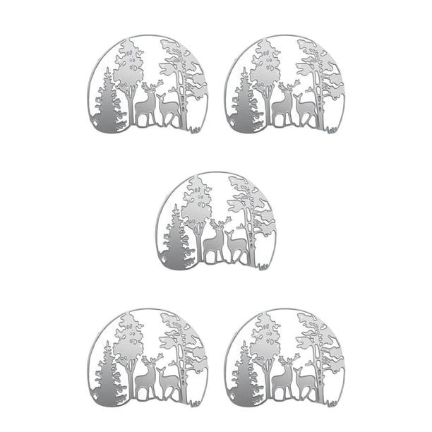 Toystoory Steel Rule Die Hand Embossing High Paper DIY Stencil Mould Easy Cake Card Craft Etching Not Deform to Precision for Scrapbooks ciervo navideño 5piezas Toystoory CBP232226