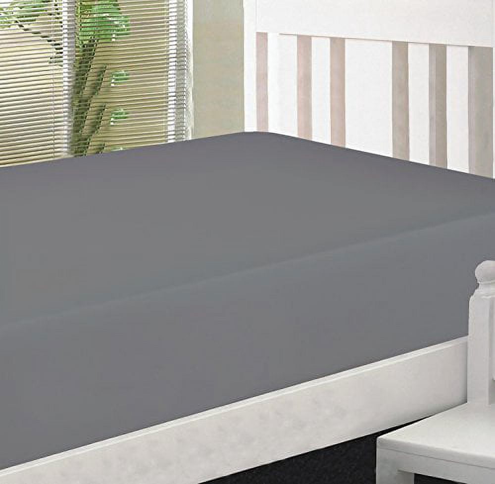 Fitted Hospital Bed Sheet, Twin Extra-Long 36"X80"X10" Soft and Comfy 100% Cotton (Twin XL, Grey) by Crescent Bedding
