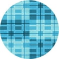 thumbnail image 1 of Ahgly Company Tapis de Zone Carré Lavable en Machine Turquoise Bleu Vif, 3 Pieds Carré, 1 of 7