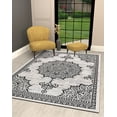 thumbnail image 4 of CAMILSON Summer Medallion, Washable Outdoor Indoor Area Rug, White, 6x9, 4 of 10