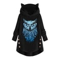 thumbnail image 1 of DPTALR Manteau à Capuche en Peluche à Manches Longues avec Oreilles de Chat Imprimé Décontracté pour Femme, 1 of 3