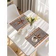 thumbnail image 5 of Vintage Texas Star Brown Placemats Set of 12, Black Plaid Berry Farmhouse Placemats for Dining Table, Place Mats for Kitchen Tabletop, Waterproof Wipeable Dining Table Mats Set, 5 of 9