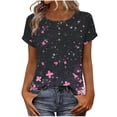 thumbnail image 2 of Aimik Women's Casual T-shirt Fashion Print Short Sleeve Round Neck Base Tee Summer Loose Comfort Top, 2 of 6