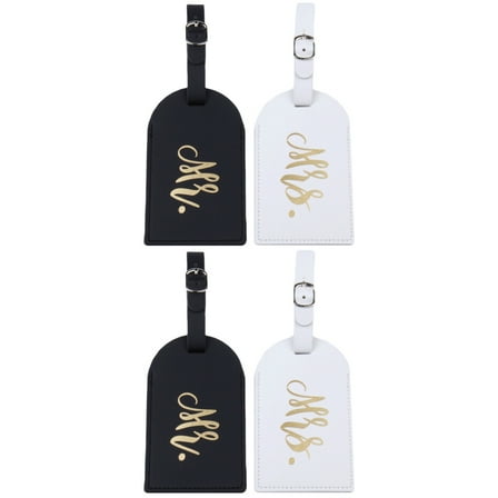 Raindrops Luggage Tags Pu Black 4Pcs 4.7Inch By 1.6Inch For Travelers