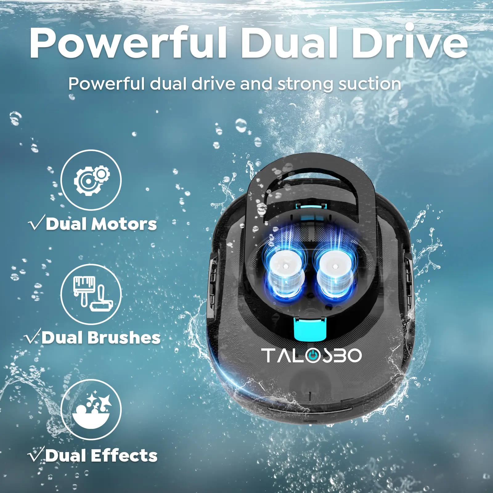 (2026 new)Talosbo S1 Pro Cordless Robotic Pool Vacuum Cleaner, Automatic Cleaning for Flat Inground& Above-Ground Pools, 120 Min Runtime