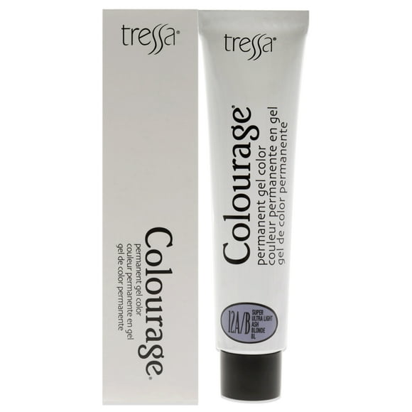 Tinte permanente en gel Colourage - 12AB Rubio ultraclaro ceniza de Tressa para unisex - Tinte para cabello de 2 oz Tressa Color de pelo 2 oz
