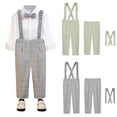 thumbnail image 4 of Odeerbi 6M-10Y Toddler Boys Formal Suit Pants Plaid Uniforms Detachable Overall Pants Cute Solid Color Casual School Uniform Straps Trousers, 4 of 4