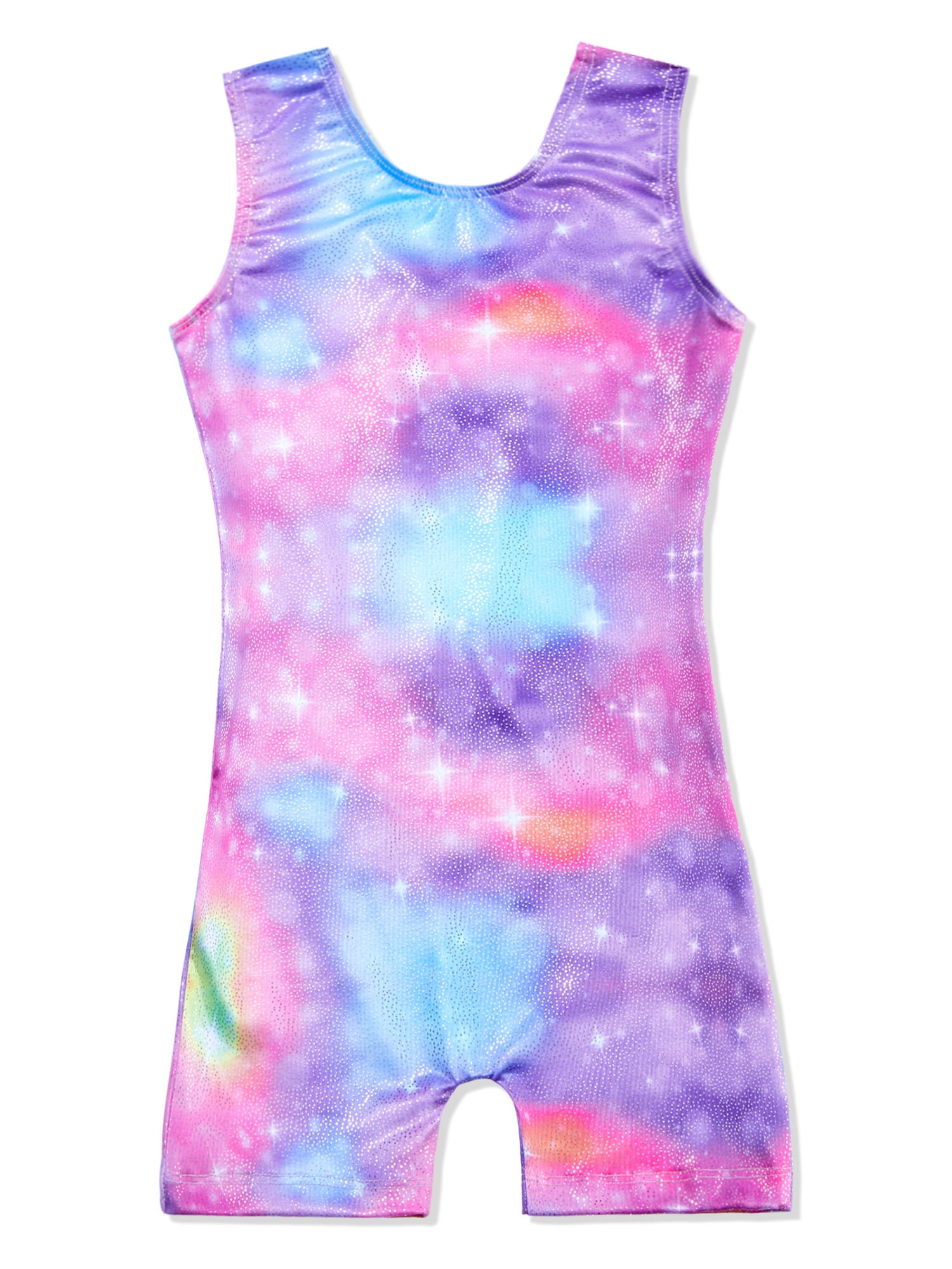 Domusgo Gymnastics Leotards for Girls Shiny Purple Unitards Size 3t 4t Biketard for Kids