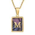 thumbnail image 1 of 26 English Letters (A-Z) Necklace For Women Titanium Steel Stainless Steel Pendant Necklace Pearl Shell Oil Drop Necklace As Gift For Wife , Daughter, Friend, 1 of 7
