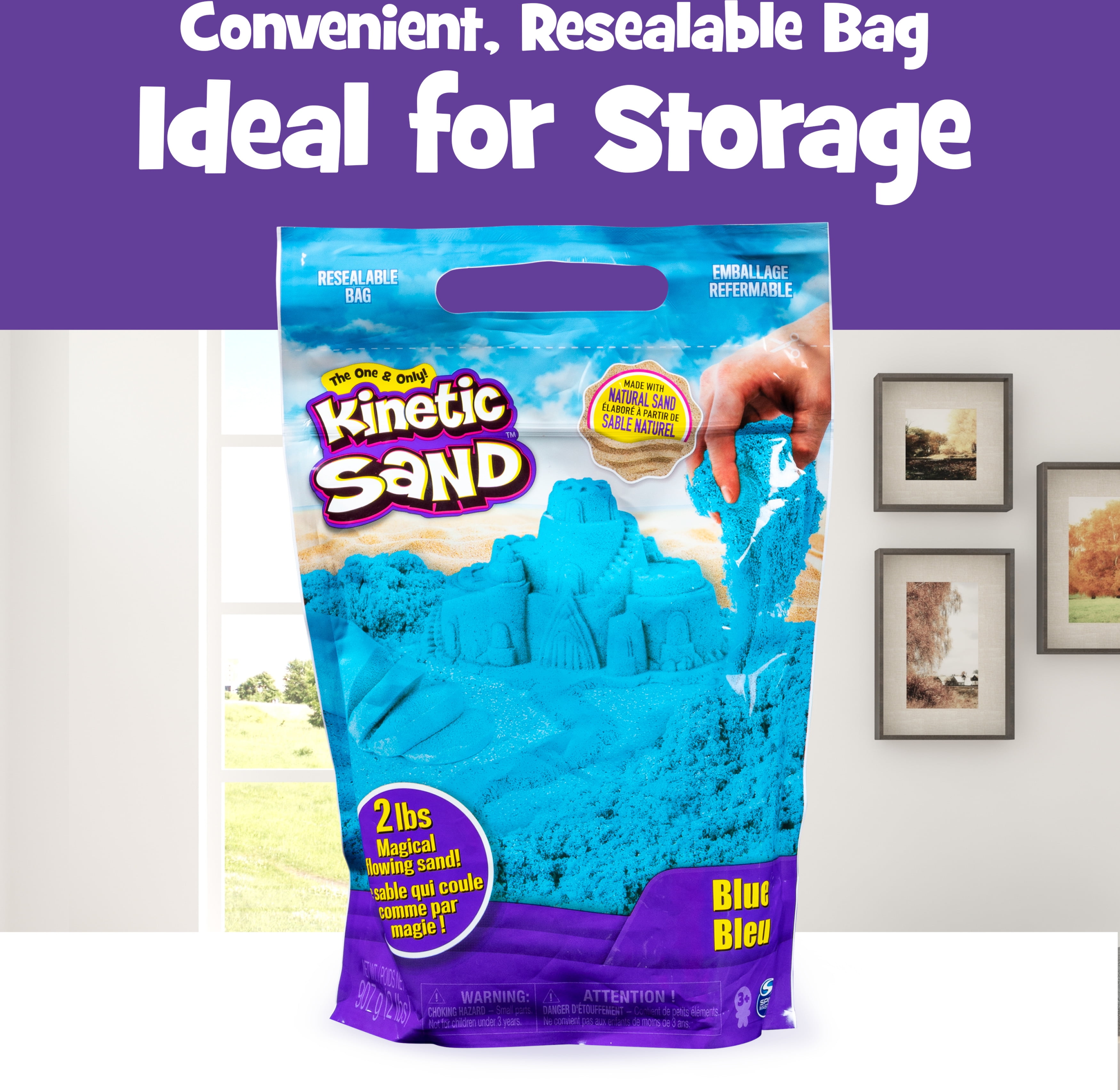 Moldable Indoor Play Sand in Resealable Bag CoolSand Aqua Blue 2 Pound Refill Pack 