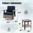 thumbnail image 3 of EAGLE PEAK Classic Wicker Patio Bistro Set of 3, Outdoor Furniture with 360° Swivel Rocker Chair and Side Table，Beige/Dark Blue, 3 of 9