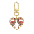 thumbnail image 1 of La constelación de Gemini simbolo de Zodiaco Llavero de metal en forma de corazón dorado, 1 of 3