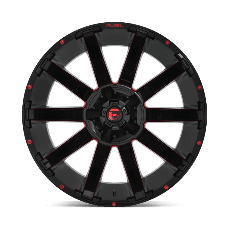 Fuel 1PC Aluminum Rim D643 CONTRA 20X10in Gloss Black Red Tinted