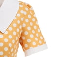 thumbnail image 4 of Blmnix Women Dress Tent Vintage Dress Polka Dot Dress Under Dress Short Sleeve Yellow Collared Cocktail-Length Casual Dresses for Women Summer,M, 4 of 6