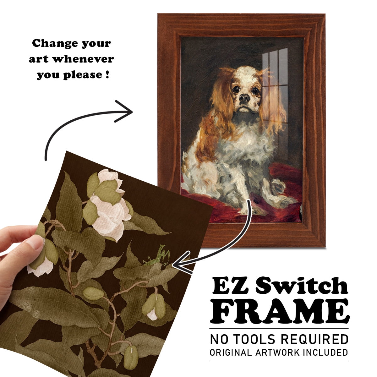 Asian Brocade I - Framed Print w/glass - Chestnut
