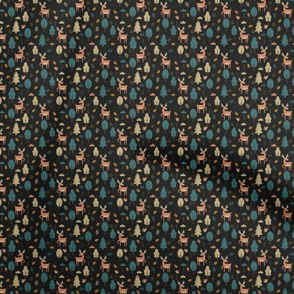 oneOone Polyester Spandex Black Fabric Kids Sewing Craft Projects Fabric Prints By Yard 56 Inch Wide