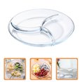 thumbnail image 3 of CATIEBYE Transparent Glass Divided Plate with Portion Control for Storage, Picnics, and Meal Prep, 3 of 6