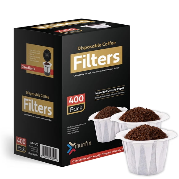 Filtros de café desechables Munfix 400 unidades para cafeteras Keurig