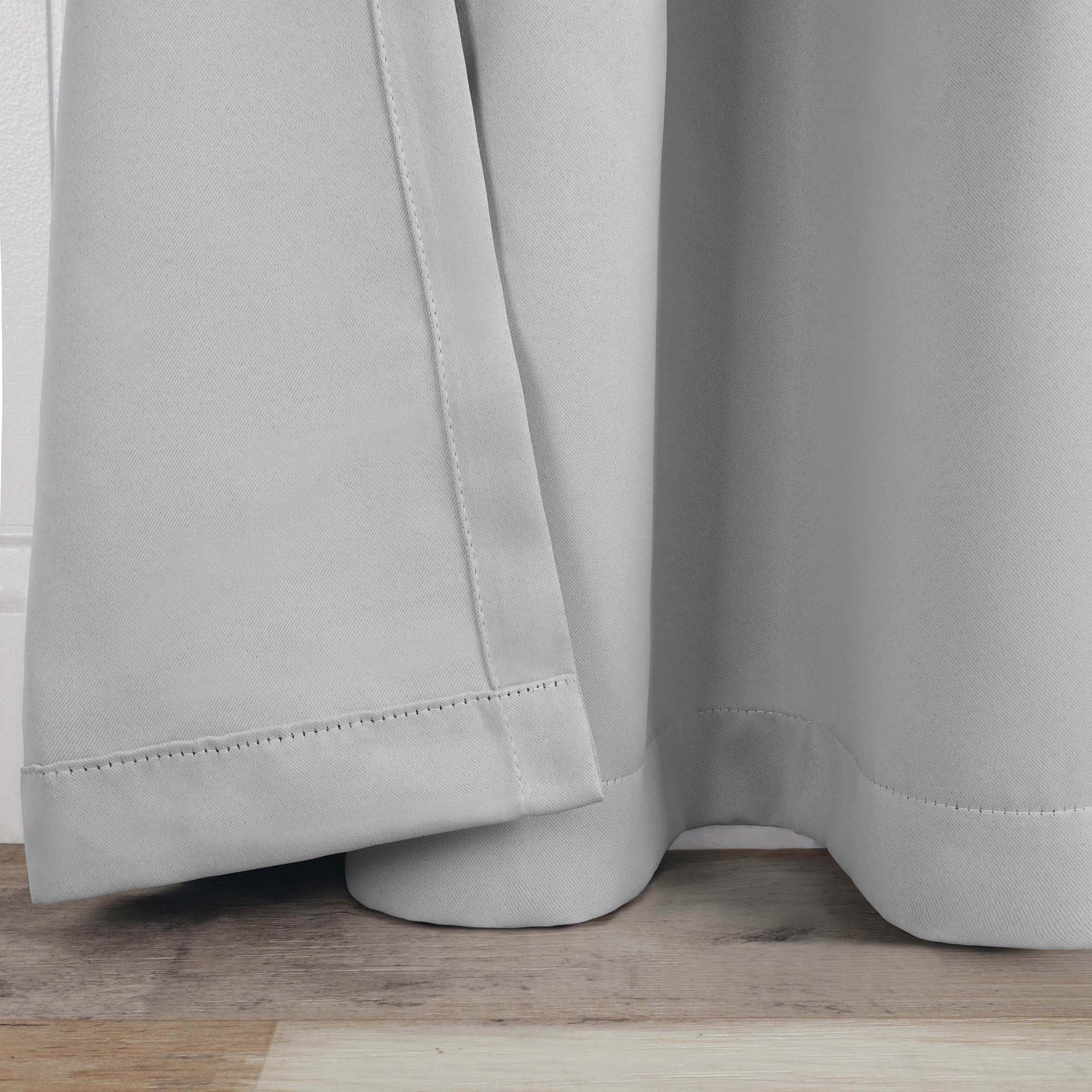 Superior Blackout Solid Light Filtering Back Tab Curtain Panel Set, 42" x 108", Marshmellow
