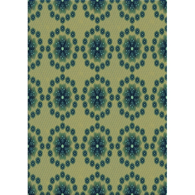 Ahgly Company Indoor Rectangle Patterned Green Snake Green Area Rugs, 3' x 5'