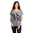 thumbnail image 2 of LOVE Dachshund Dog Women's Fashion Slouchy Dolman T-Shirt Tee Heather Grey Small, 2 of 4
