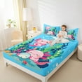 thumbnail image 4 of Homewish Cute Axolotl Twin Sheet Sets,Ocean Shell Coral Twin Fitted Sheet,Pink Green Blue Flat Sheet For Girls,Ultra Soft Home Decor,3pcs, 4 of 7
